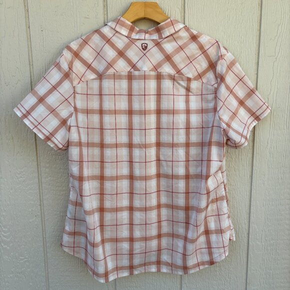 Kuhl Short Sleeve Kamp Shirt Women's XL Sandstone Plaid Lightweight Outdoor - Picture 5 of 7